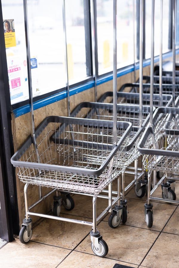 Laundry Baskets in a Line
